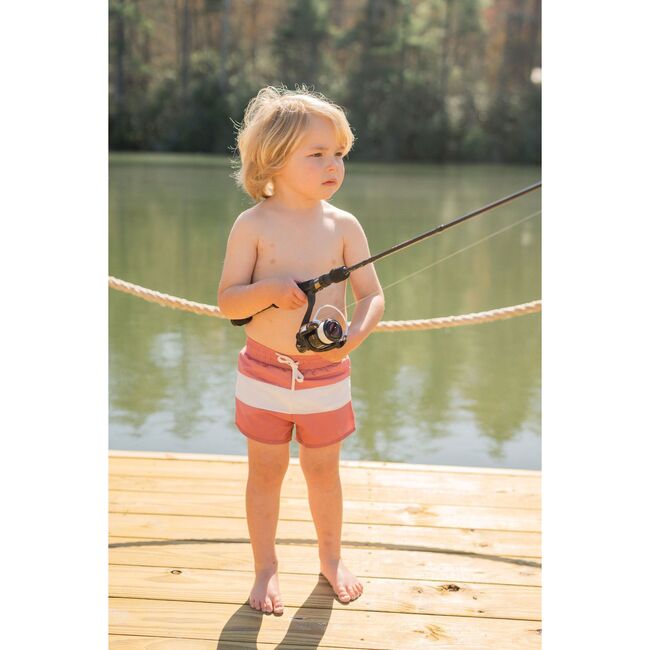 Boy's Nantucket Red Colorblock Boardie