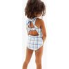 Girl's Maritime Plaid Double Bow One Piece - One Pieces - 4 - thumbnail