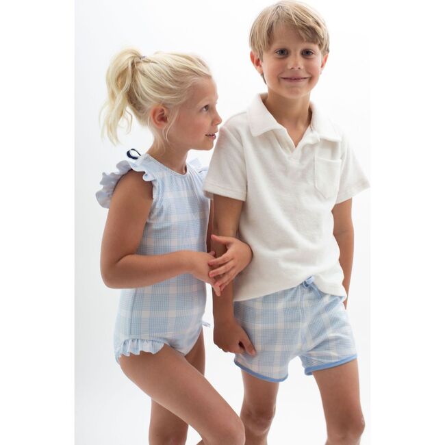 Boy's Sunwashed Plaid Boardie - Swim Trunks - 4