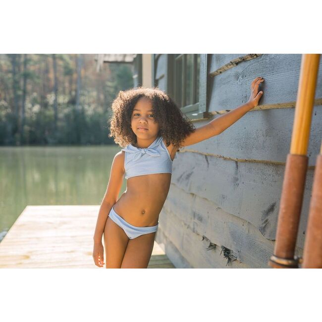 Girl's Mulberry Blue Dot Sailor Bikini - Two Pieces - 2
