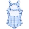 Girl's Maritime Plaid Double Bow One Piece - One Pieces - 5