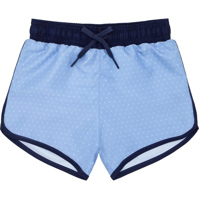 Boy's Mulberry Blue Dot Boardie - Swim Trunks - 1