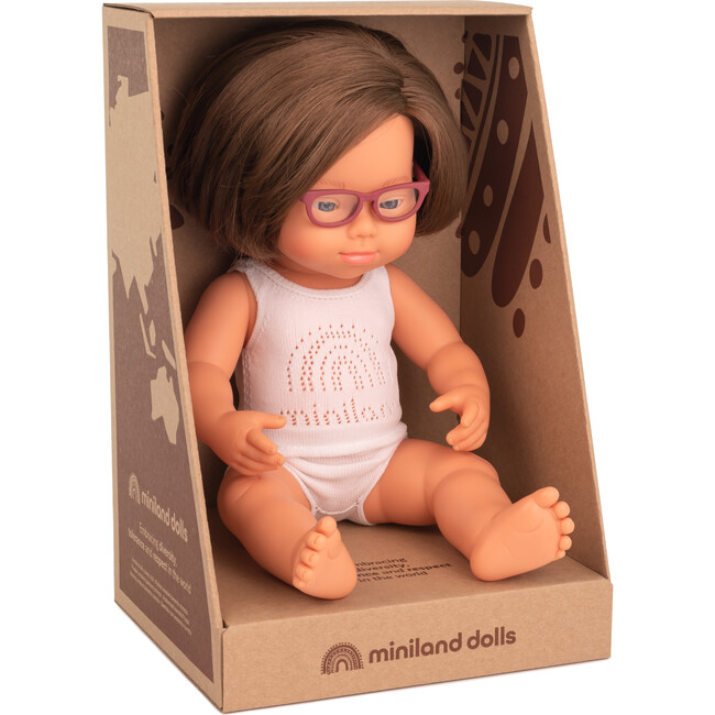 Baby Doll, Caucasian Girl with Down Syndrome and Glasses