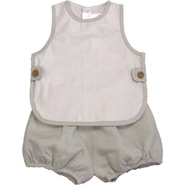 Gingham Apron Set, Grey