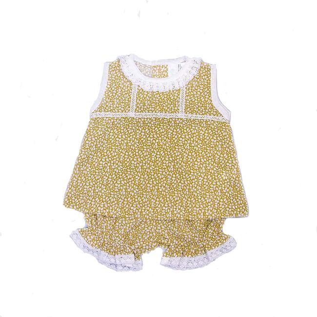 Floral Boho Two Piece, Mustard Floral - Mixed Apparel Set - 1
