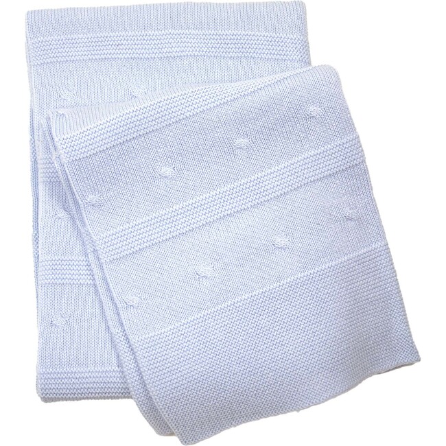 Cable Detail Knit Blanket, Light Blue