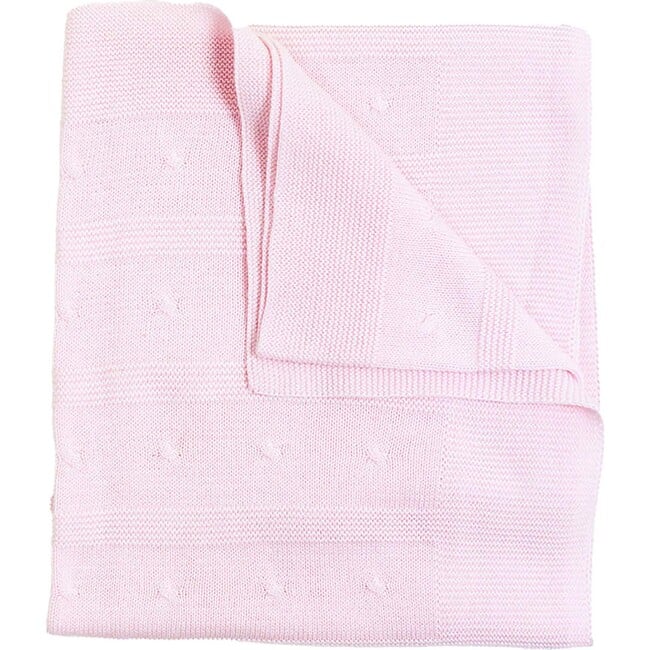 Cable Detail Knit Blanket, Pink