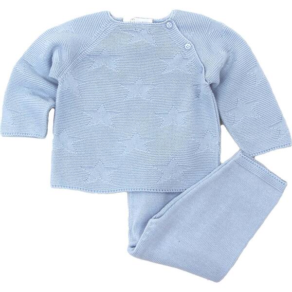 Star Sweater Pant Set, Light Blue - Cuclie Tops | Maisonette