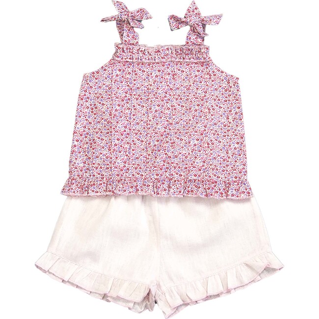 Ruffle Floral Set, Pink Multi