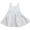 Blue Floral Pinafore Dress, Blue Multi - Dresses - 1 - thumbnail