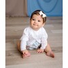 Blue Floral Ruffle Collar Bubble Romper, Blue Multi - Rompers - 3