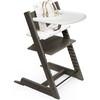 Tripp Trapp® High Chair and Cushion with Stokke® Tray, Grey - Highchairs - 1 - thumbnail