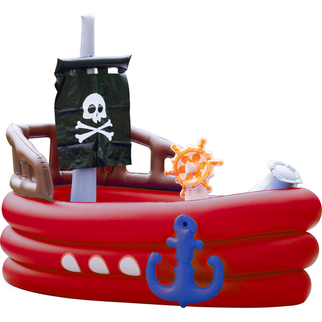 Water Fun Pirate Boat Inflatable Sprinkler Play Center with Pump