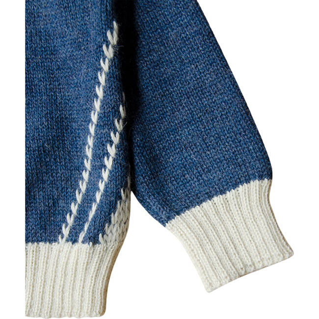 Knitted Baby Alpaca Sweater, Moonlight Blue - Sweaters - 3