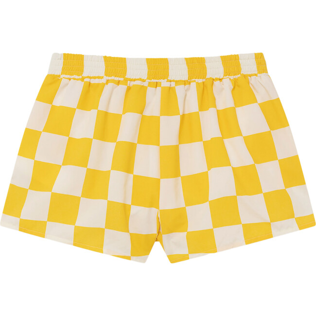 Puppy Swimsuit, Yellow Check - Swim Trunks - 4