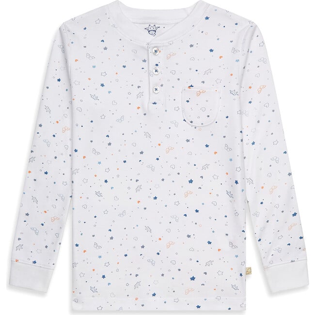 Star & Crown Print Pyjama in Blue - Pajamas - 2