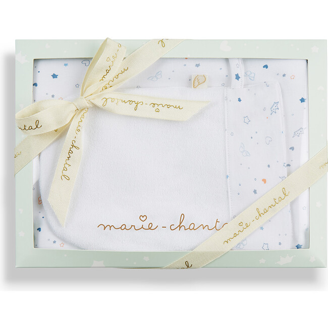 Star & Crown Print Bath Gift Set in Blue - Mixed Accessories Set - 2