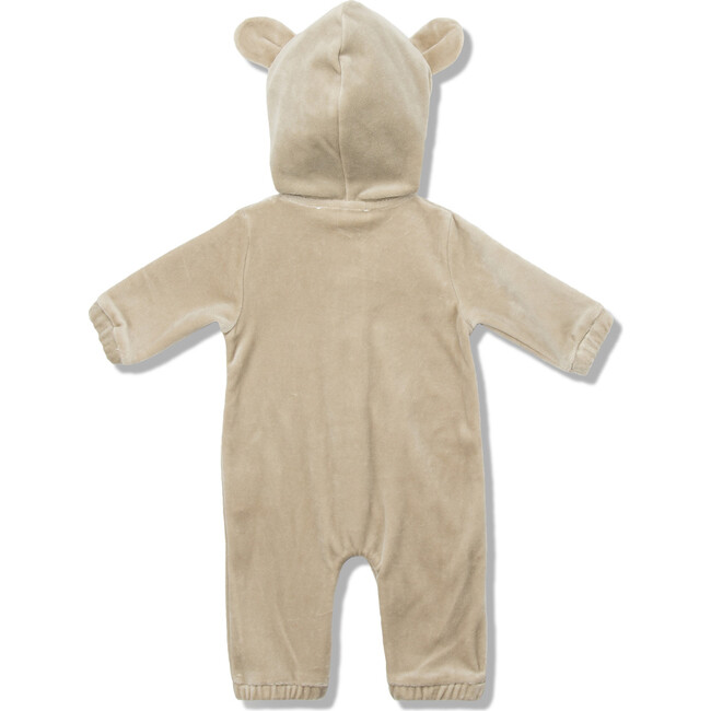 Velour Bear Suit in Caramel - Rompers - 2