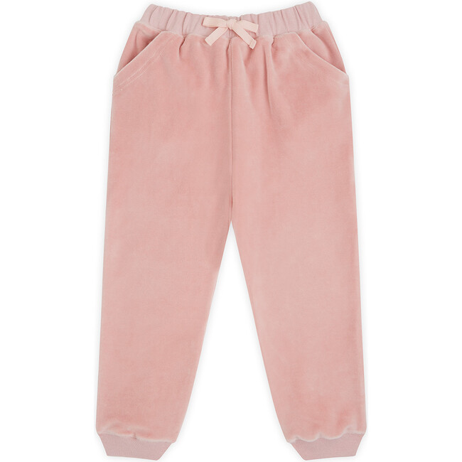 Angel Wing Velour Joggers in Pink