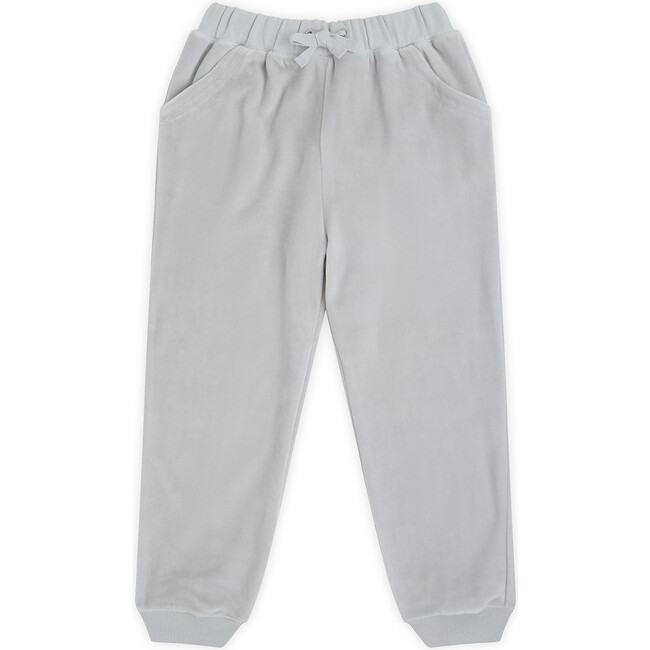 Angel Wing Velour Joggers in Grey