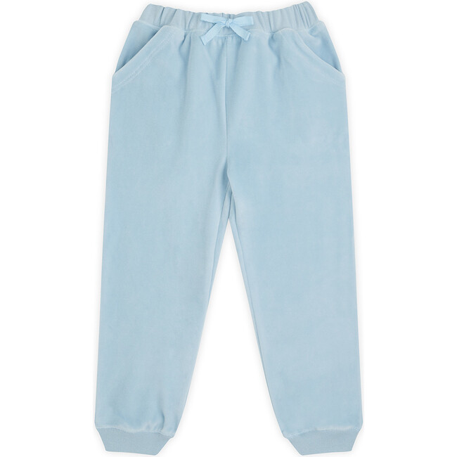 Angel Wing Velour Joggers in Blue