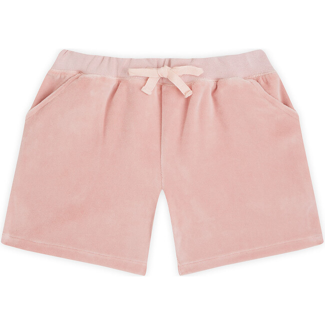 Angel Wing Velour Shorts in Pink