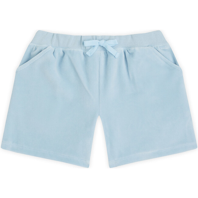 Angel Wing Velour Shorts in Blue - Shorts - 1