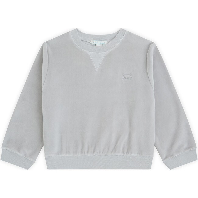 Angel Wing Velour Sweatshirt in Grey - Sweatshirts - 1