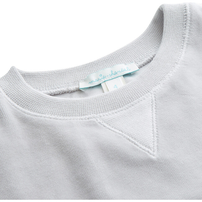 Angel Wing Velour Sweatshirt in Grey - Sweatshirts - 3