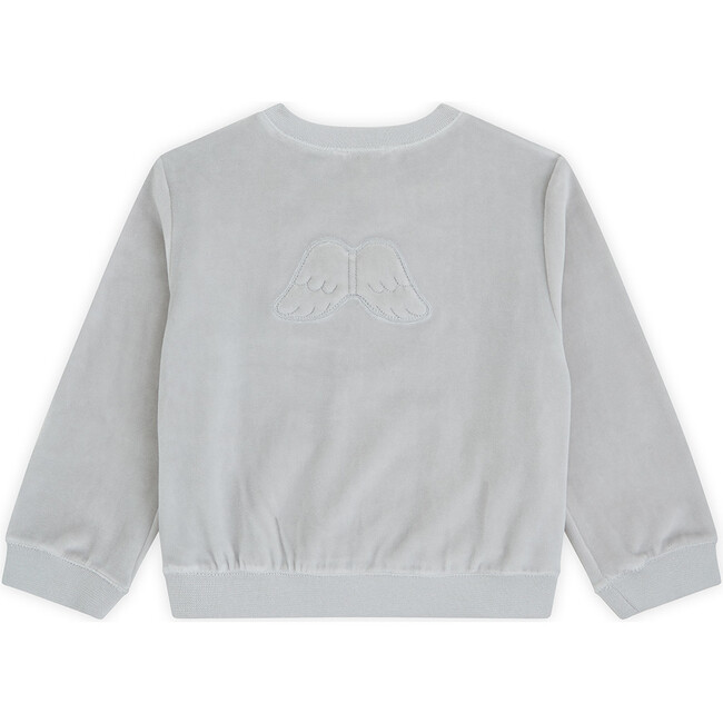 Angel Wing Velour Sweatshirt in Grey - Sweatshirts - 4