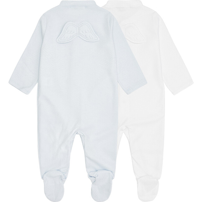 Set of 2 Angel Wing Pointelle Sleepsuits in Blue - Mixed Apparel Set - 1 - zoom