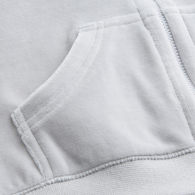 Angel Wing Hooded Velour  Sweatshirt in Grey - Sweatshirts - 3