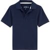 Pique de Coton Polo Shirt, Navy - Polo Shirts - 1 - thumbnail