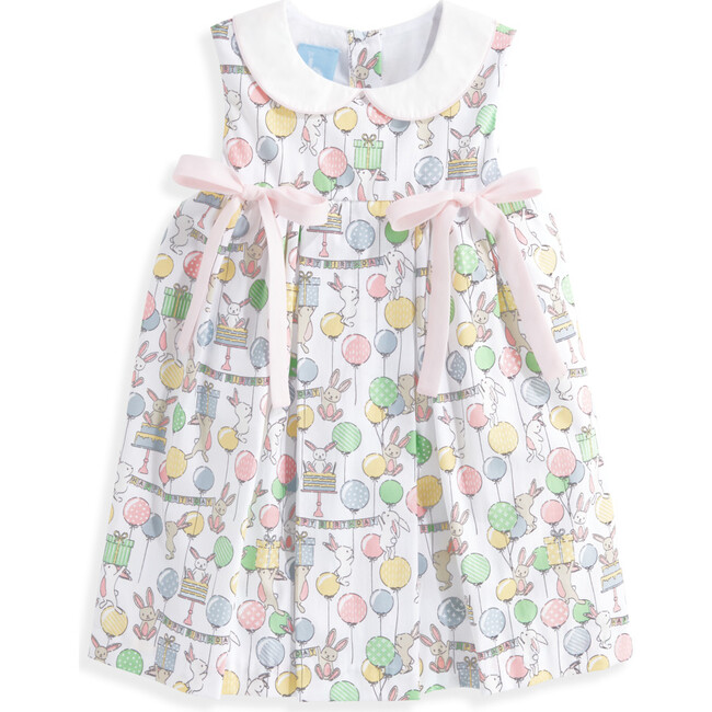 Peter Pan Sundress, Pink Birthday Bunny - Dresses - 1