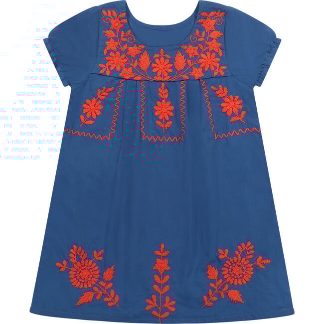 Noor Embroidery Dress, Blue