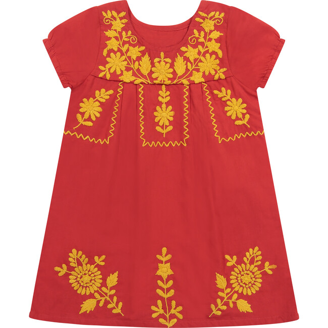 Noor Embroidery Dress, Scarlett - Dresses - 1