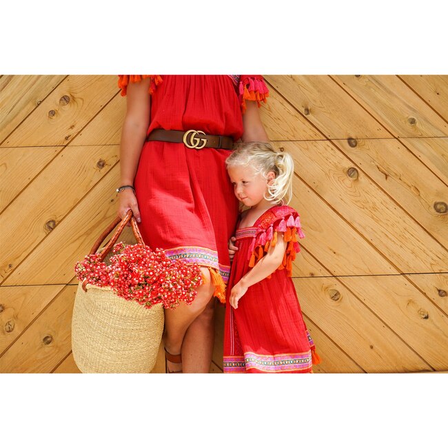 Sandrine Women's Tassel Dress, Red - Dresses - 3