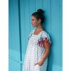 Mini Sandrine Women's Tassel Dress, Navy Block Embroidery - Dresses - 4