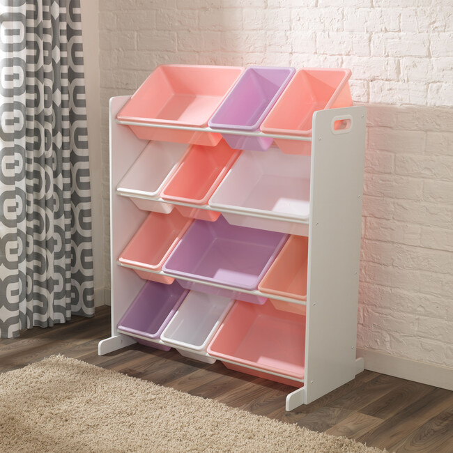 Sort It & Store It Bin Unit, White&Pastel