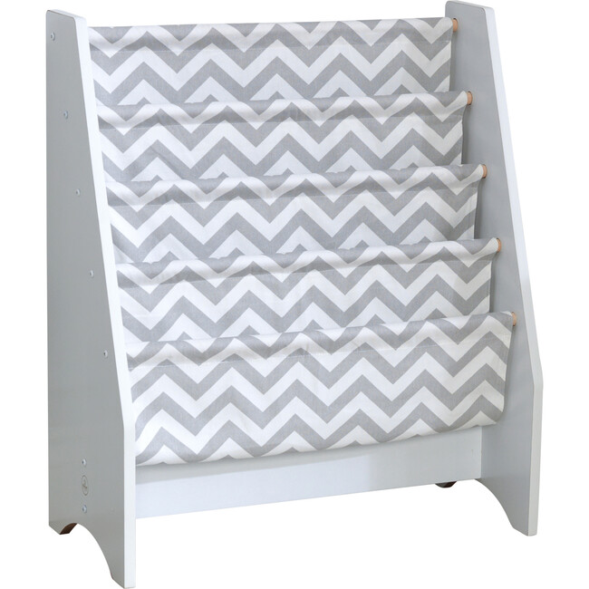 White Sling Bookshelf, Gray Pattern - Bookcases - 1