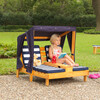 Double Chaise Lounge With Cupholders, Honey/Navy/White - Kids Seating - 2 - thumbnail