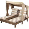 Double Chaise Lounge With Cupholder, Espresso/Oat/White - Kids Seating - 1 - thumbnail