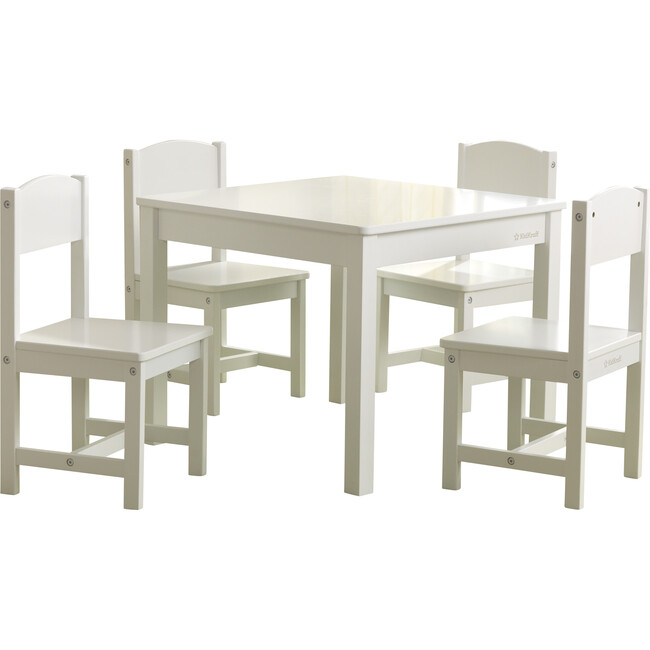Farmhouse Table & Chair Set, White - Kids Seating - 1