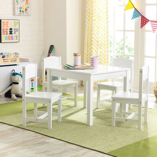 Farmhouse Table & Chair Set, White - Kids Seating - 3