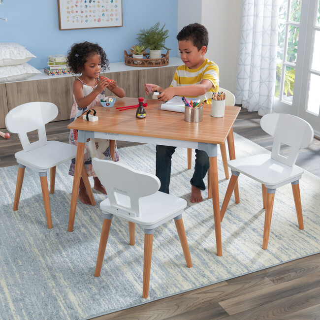 Mid-Century Kid Table & 4 Chairs Set - Kids Seating - 2