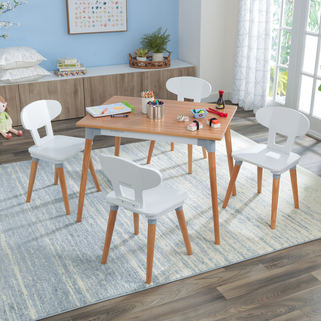 Mid-Century Kid Table & 4 Chairs Set - Kids Seating - 3