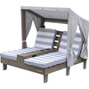 Double Chaise Lounger With Cupholder, Grey/White - Kids Seating - 1 - thumbnail