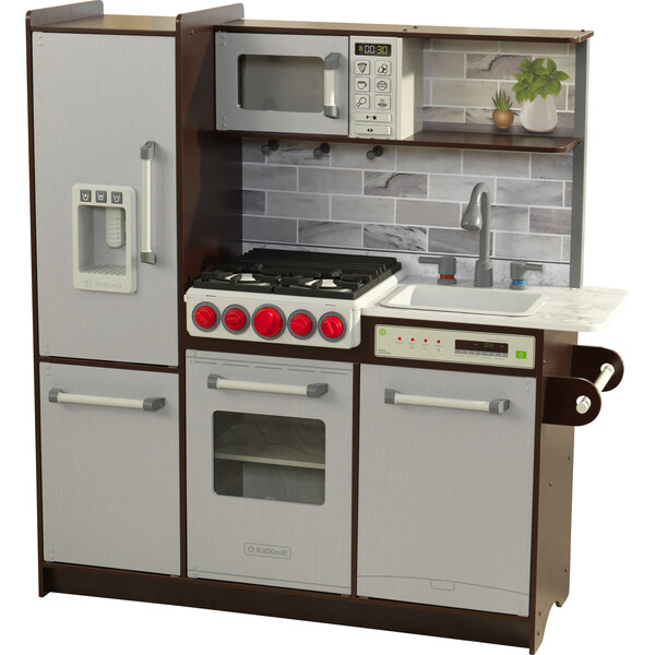 Uptown Elite Espresso Kitchen Ez Assembly KidKraft Play Kitchens