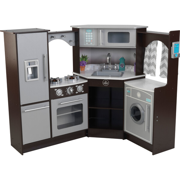Ultimate Corner Play Kitchen, Espresso KidKraft Play Kitchens