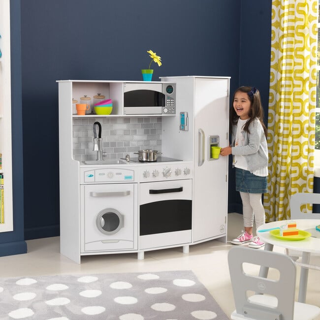 Large Play Kitchen, White - Play Kitchens - 2